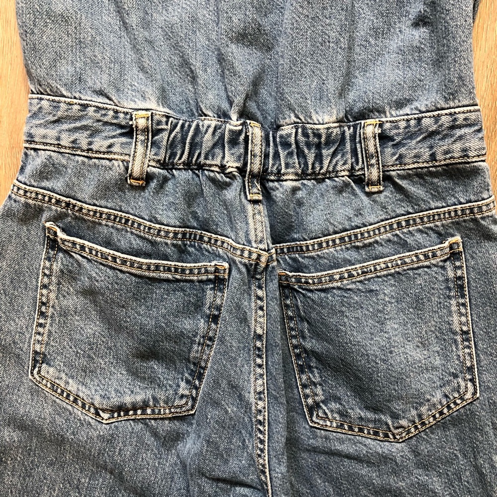 Zara Denim Long Sleeve Wide Leg Jumpsuit - Picture 11 of 16